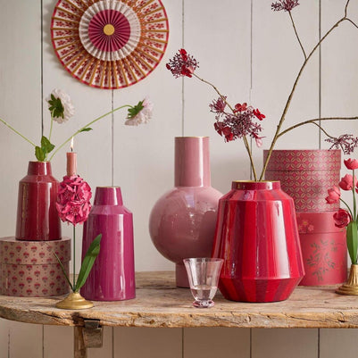 Vase Métal Rouge Foncé 20cm
