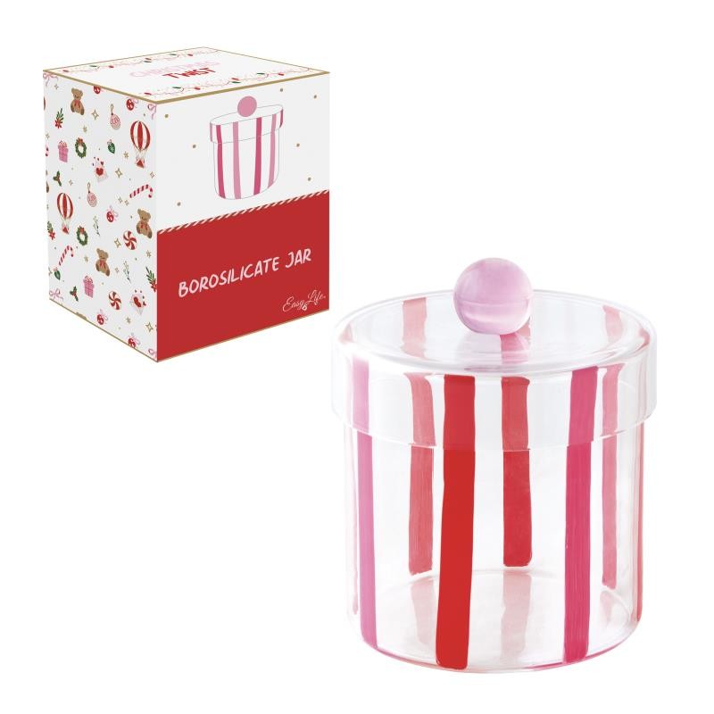 Pot à bonbons en borosilicate verre en boite CHRISTMAS TWIST