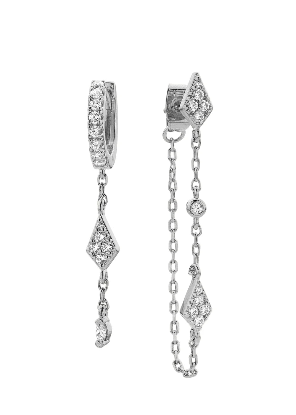 BOUCLES D'OREILLES - LOSANGE TWIN ARGENT