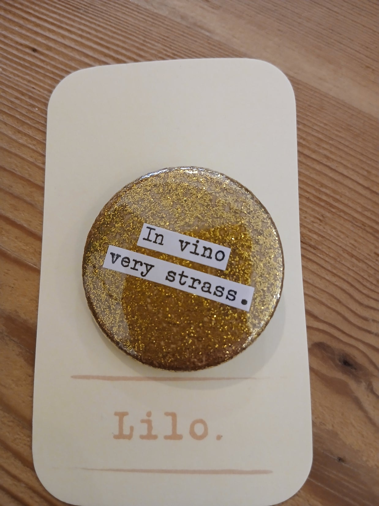 Badge In Vino very strass