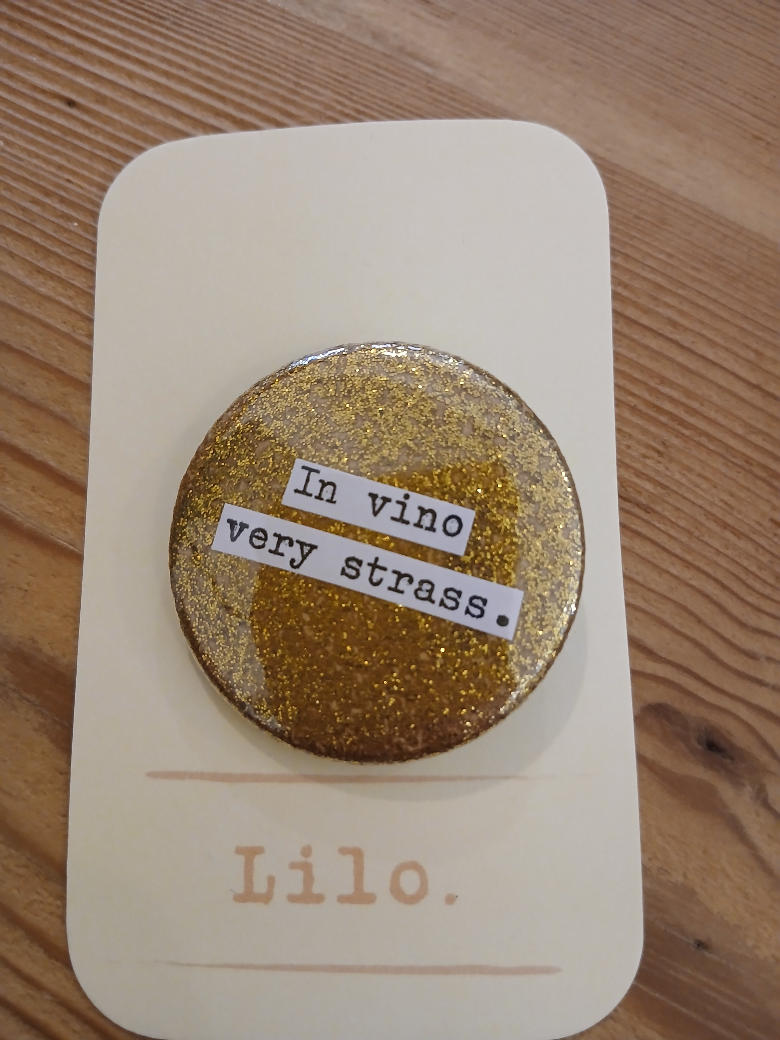 Badge In Vino very strass