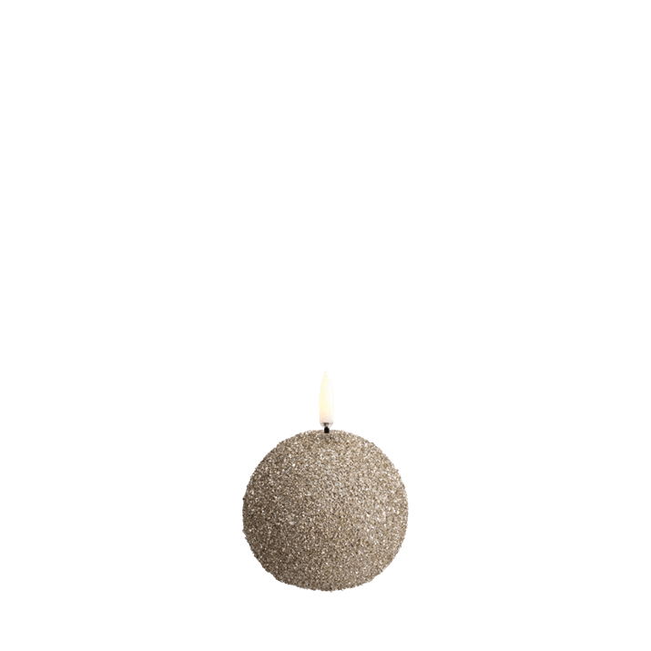 Bougie ronde paillettes Champagne, LED