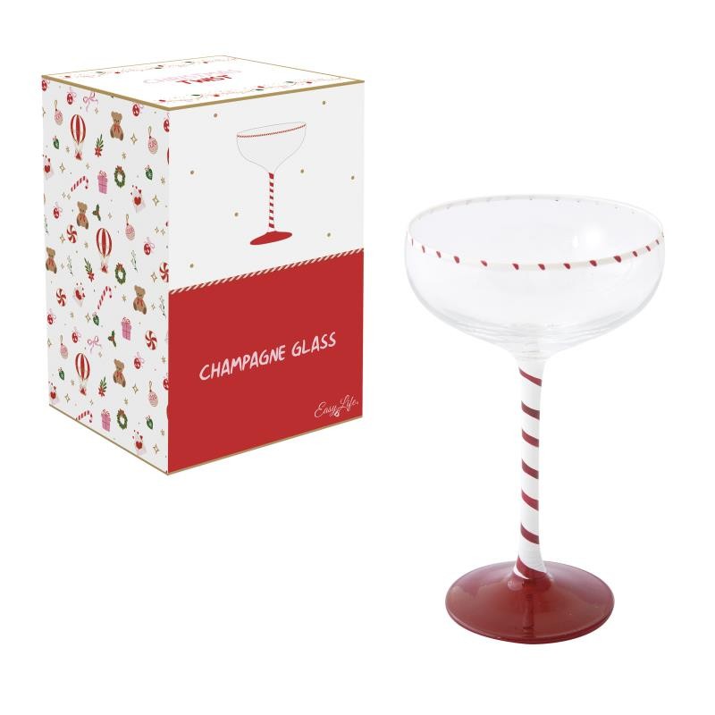 VERRE A' CHAMPAGNE 250 ML EN BOITE CHRISTMAS TWIST